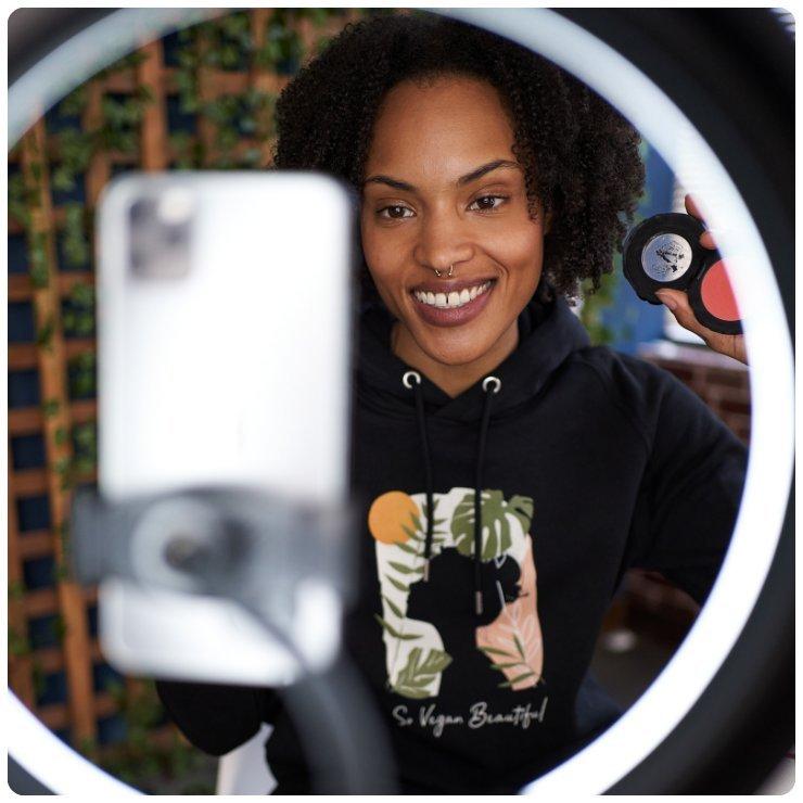 creator wearing their merch in a video